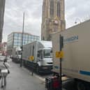 Parking was suspended to allow for filming