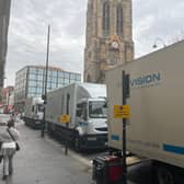 Parking was suspended to allow for filming