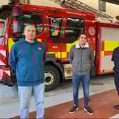 A student has had the chance to thank the two firefighters who saved him during a crisis four years ago