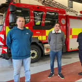 A student has had the chance to thank the two firefighters who saved him during a crisis four years ago