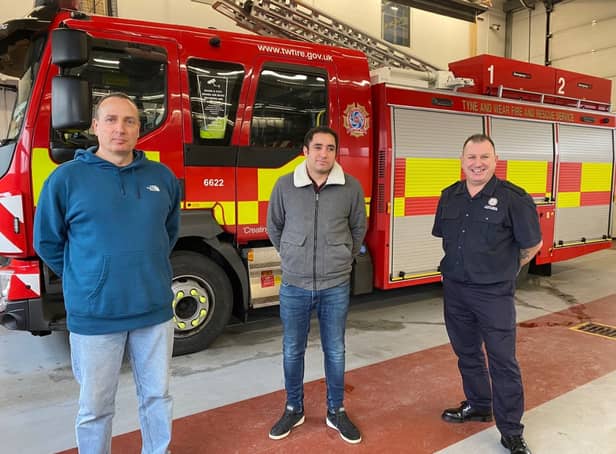 <p>A student has had the chance to thank the two firefighters who saved him during a crisis four years ago</p>