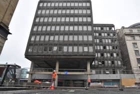 A section of Pilgrim Street in Newcastle city centre which will be closed for several weeks so demolition works can take place.