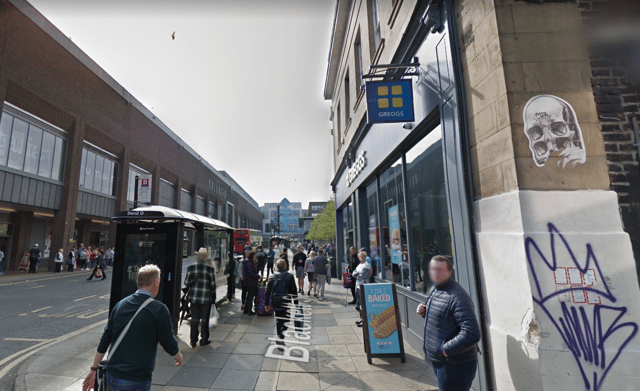The incident happened near the Greggs on Blackett St (Image: Google Streetview)