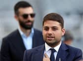 Newcastle United co-owner Jamie Reuben arrives prior to the Premier League match between Newcastle United and Arsenal at St. James Park on May 16, 2022 in Newcastle upon Tyne, United Kingdom.