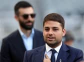 Newcastle United co-owner Jamie Reuben arrives prior to the Premier League match between Newcastle United and Arsenal at St. James Park on May 16, 2022 in Newcastle upon Tyne, United Kingdom.