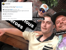 Reuben Tweeted about Depp’s appearance in Newcastle (Image: Twitter / Instagram @sam_fender)