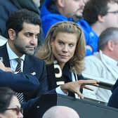 Newcastle United directors Mehrdad Ghodoussi (2R) and Amanda Staveley (R) 