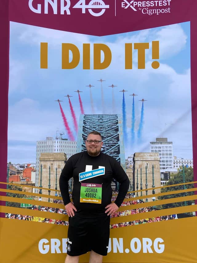Josh had already completed the Great North Run for the cause