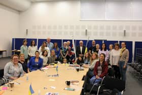 Twenty Ukrainian refugees and their host families attended a meeting with North Tyneside Council