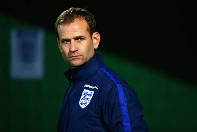 FA technical director Dan Ashworth looks on during a England Training Session at The LFF Stadium in Vilnius at a Media Access day on October 7, 2017 in Vilnius.
