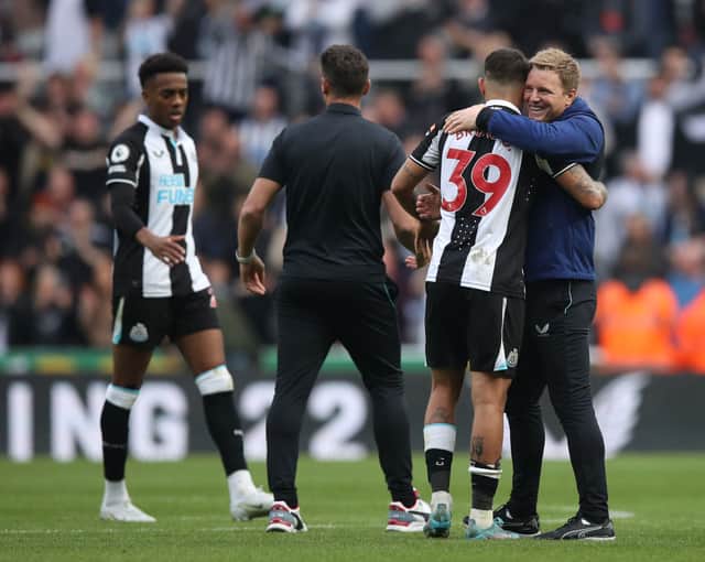 Newcastle United’s potential line-up for next season - including three new signings.  (Photo by George Wood/Getty Images)