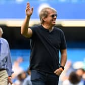 Chelsea’s prospective US owner Todd Boehly comes onto the pitch to join the lap of honour after the English Premier League football match between Chelsea and Watford at Stamford Bridge in London on May 22, 2022. 