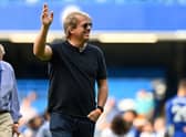 Chelsea’s prospective US owner Todd Boehly comes onto the pitch to join the lap of honour after the English Premier League football match between Chelsea and Watford at Stamford Bridge in London on May 22, 2022. 