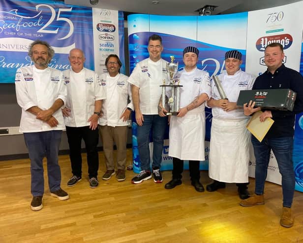 Two students from Newcastle College University have taken home the top prize in a seafood cook-off judged by Rick Stein