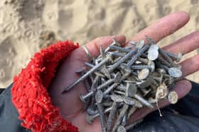 The nails found by a member of the group (Image: Totally Tynemouth Collective)