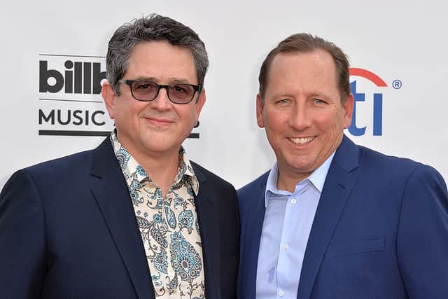 CEO Pulse Evolution Frank Patterson  and Pulse Executive Chairman John Textor attend the 2014 Billboard Music Awards at the MGM Grand Garden Arena on May 18, 2014 in Las Vegas, Nevada. 