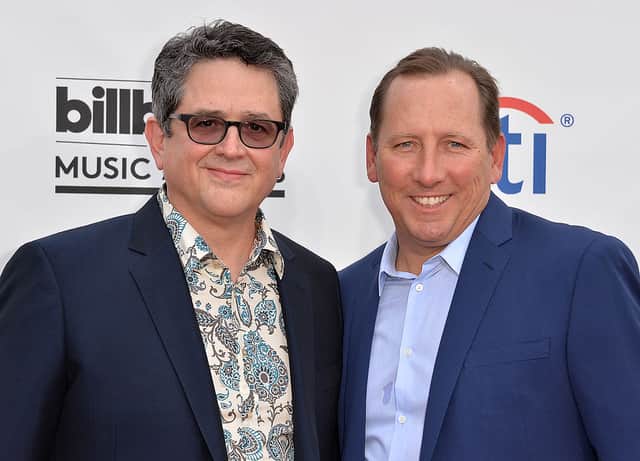 CEO Pulse Evolution Frank Patterson  and Pulse Executive Chairman John Textor attend the 2014 Billboard Music Awards at the MGM Grand Garden Arena on May 18, 2014 in Las Vegas, Nevada. 