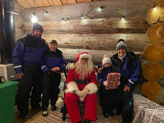 Jessica also met Santa in Lapland on a 2021 trip (Image - Facebook: Nicole and Jessica’s Batten Journey)