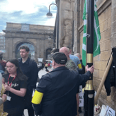 The picket line at Newcastle Central Station