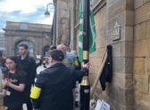 The picket line at Newcastle Central Station
