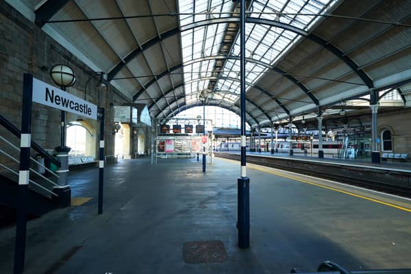 Empty platforms at Newcastle station as train services continue to be disrupted (Photo: PA)