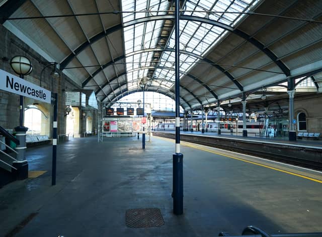 Empty platforms at Newcastle station as train services continue to be disrupted (Photo: PA)