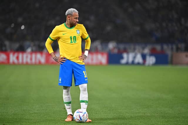 Brazil legend Neymar is tipped to leave Paris Saint-Germain this summer. (Photo by Kenta Harada/Getty Images)
