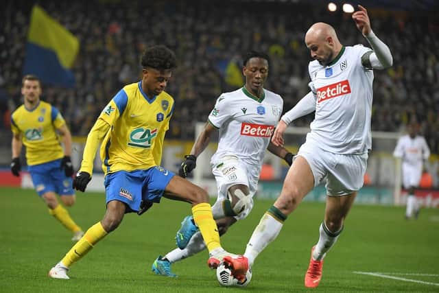 Sochaux forward Alan Virginius is linked with Newcastle United. Photo by PATRICK HERTZOG/AFP via Getty Images)