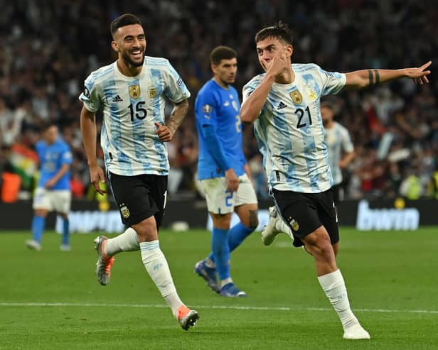 Dybala was on target for Argentina last month. Credit: Getty.