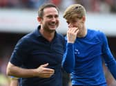 Everton boss Frank Lampard and winger Anthony Gordon.  (Photo by Mike Hewitt/Getty Images)