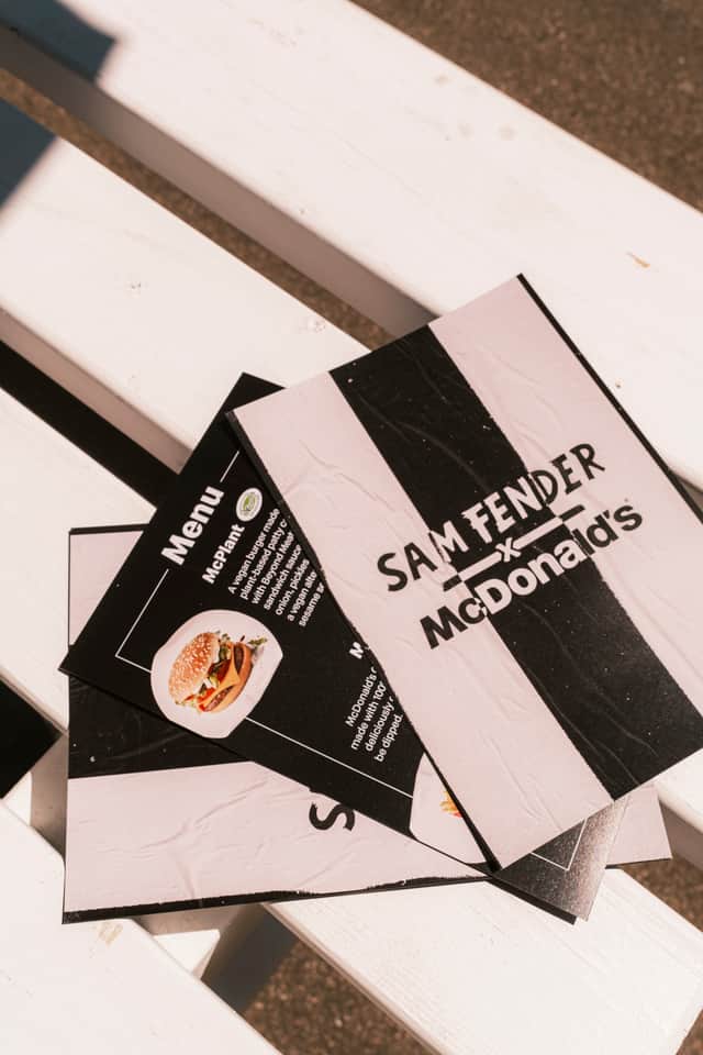 Menus were printed in the black and white of Newcastle United