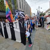 NUFC fans march at the parade