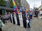 NUFC fans march at the parade