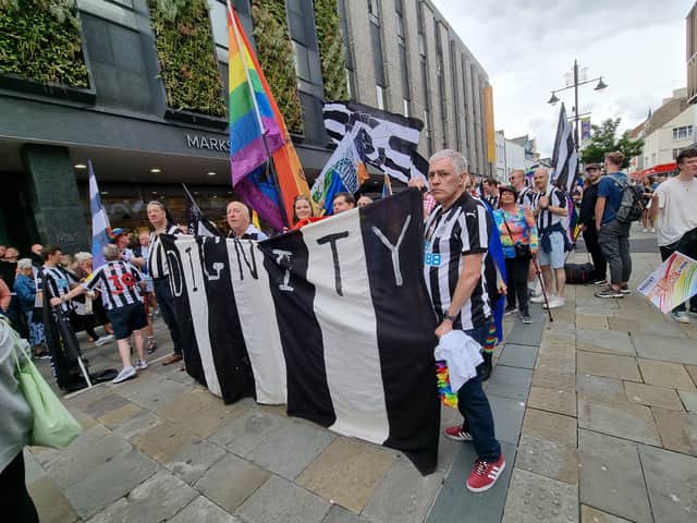 NUFC fans march at the parade