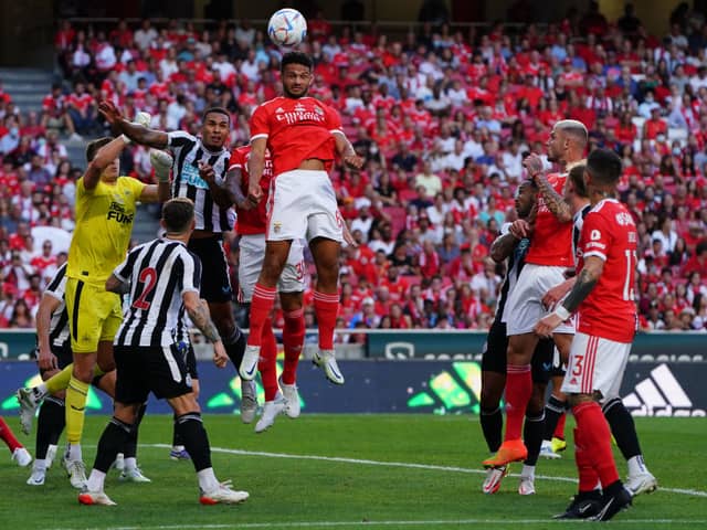 Goncalo Ramos of SL Benfica in action during the Eusebio Cup match between SL Benfica and Newcastle United at Estadio da Luz on July 26, 2022 in Lisbon, Portugal.  (Photo by Gualter Fatia/Getty Images)