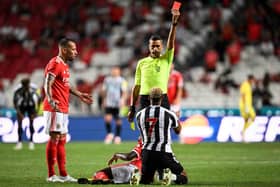 Newcastle United midfielder Joelinton was sent off against Benfica. 
