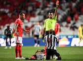 Newcastle United midfielder Joelinton was sent off against Benfica. 