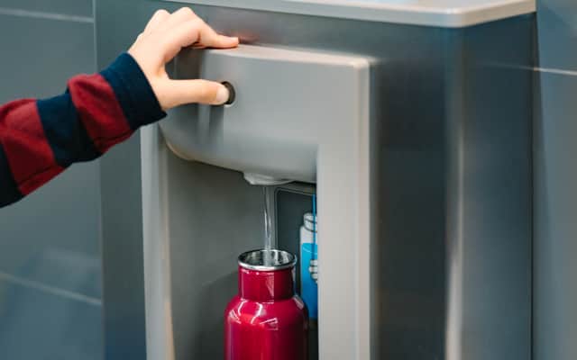 Water can be easily refilled at the airport