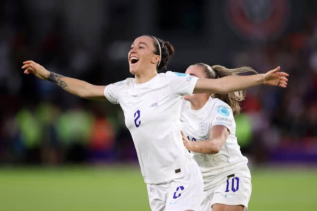 Bronze celebrates scoring against Sweden