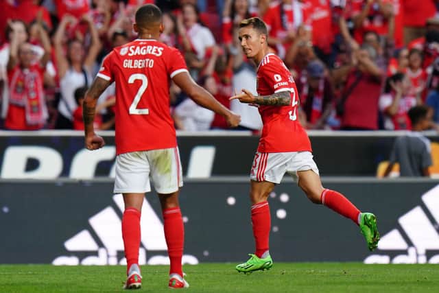 Benfica left-back Alex Grimaldo. (Photo by Gualter Fatia/Getty Images)