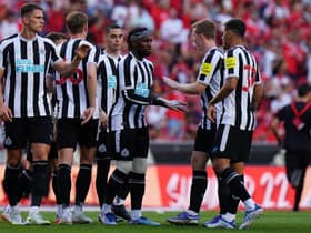 Allan Saint-Maximin of Newcastle United FC before the start of the Eusebio Cup match between SL Benfica and Newcastle United at Estadio da Luz on July 26, 2022 in Lisbon, Portugal. 