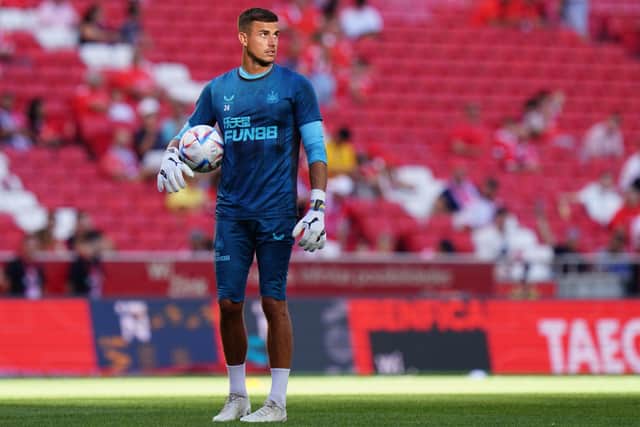 Newcastle United goalkeeper Karl Darlow.  (Photo by Gualter Fatia/Getty Images)