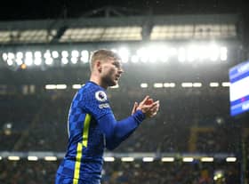 Chelsea striker Timo Werner could leave Stamford Bridge this summer. . (Photo by Marc Atkins/Getty Images)