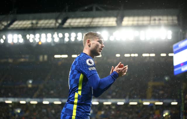 Chelsea striker Timo Werner could leave Stamford Bridge this summer. . (Photo by Marc Atkins/Getty Images)