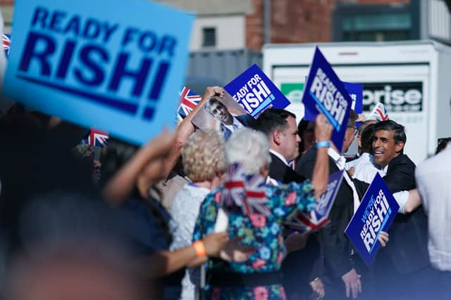 Rishi Sunak arriving at the Darlington hustings (Image: Getty Images)