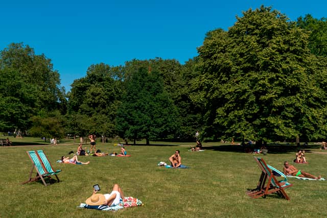 Brits sunbathe in the heat (Image: Getty Images)