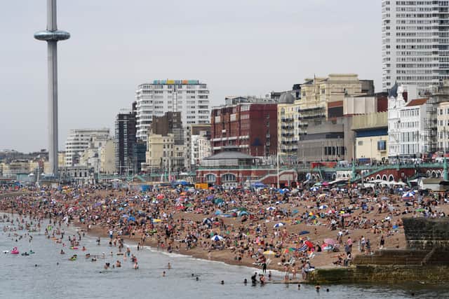 It’ll be busy at Brighton Beach in the heat (Image: Getty Images)