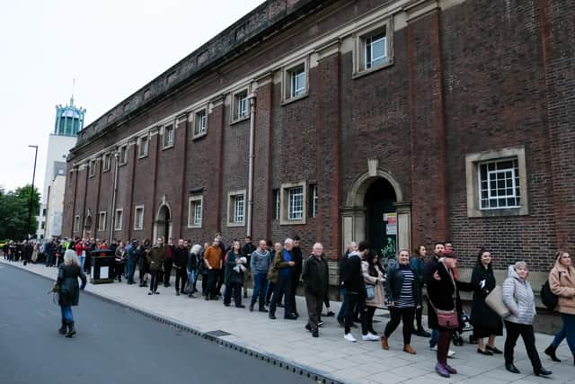 Crowds queue at the O2 City Hall in Newcastle (Image: Getty Images)