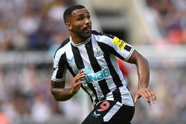 NEWCASTLE UPON TYNE, ENGLAND - AUGUST 06: Newcastle United player Callum Wilson in action during the Premier League match between Newcastle United and Nottingham Forest at St. James Park on August 06, 2022 in Newcastle upon Tyne, England. (Photo by Stu Forster/Getty Images)