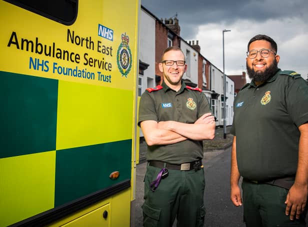 <p>The Ambulance features North East Ambulance Service on its ninth series. Pictured Paul and  Abid. (Picture by Dragonfly Film and Television/Ryan McNamara)</p>